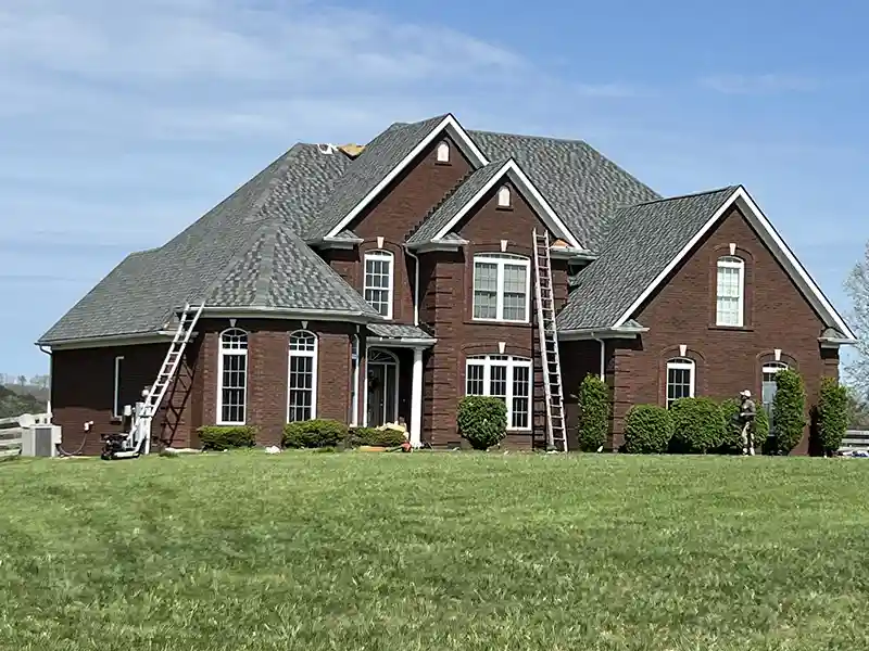 New shingles installed on large home