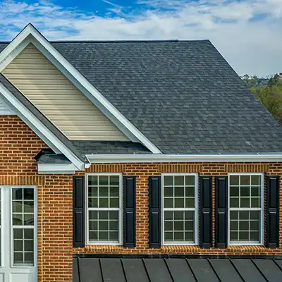 Dark gray shingle roof